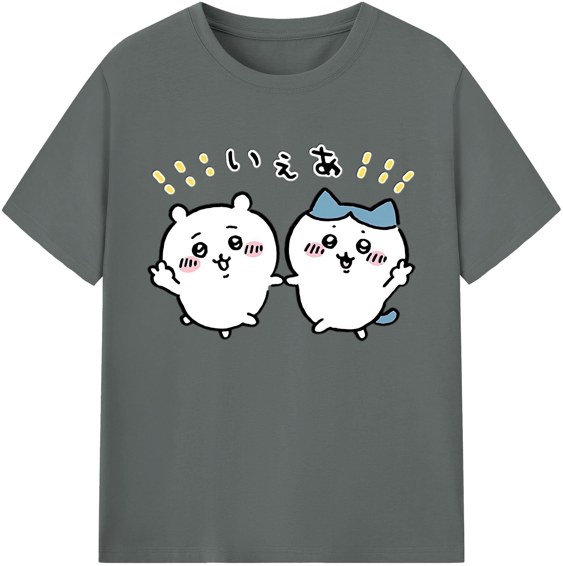 （画像用） ちいかわ ハチワレ Chii-kawa hachiware 綿100％ メンズ半袖Tシャツ｜肌触りやわらか＆通気性